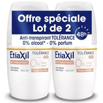 Antitranspirant-Deodorant 48h für empfindliche Haut Etiaxil - 2er-Pack Roll-ons à 50ml