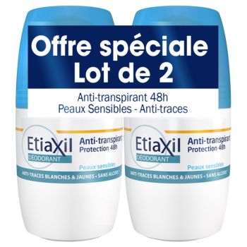 Antitranspirant 48h für empfindliche Haut Etiaxil - 2er-Pack Roll-ons à 50 ml