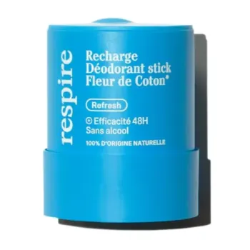 Effektives 48h Bio-Baumwollblüten Festdeodorant Respire - Nachfüllpackung 50g