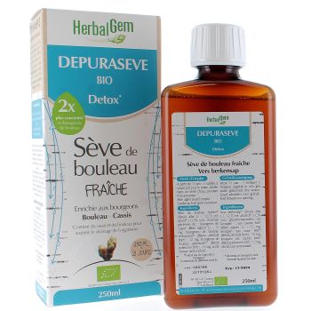 Depurasève Bio Detox Birkenwasser HerbalGem - Flasche 250ml