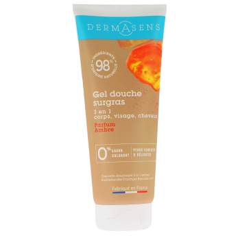 Duschgel mit überfettender Wirkung Amber-Duft Dermasens Marke Grün - Tube mit 200ml