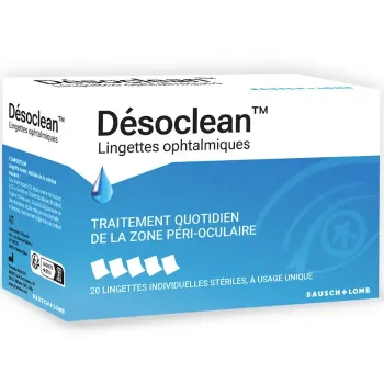 Désoclean Augenlid-Tücher Bausch Lomb - Packung mit 20 Tüchern