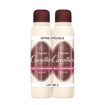 Anti-Transpirant für Männer 48h Kontrolle Rogé Cavaillès - 2er-Pack mit 150 ml Sprays