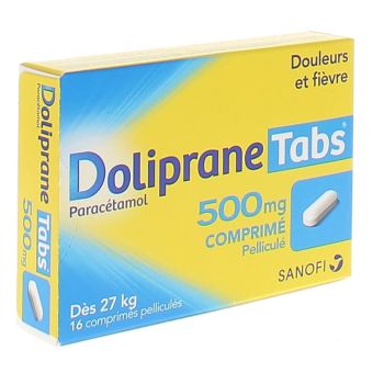 Doliprane Tabs 500 mg Filmtabletten - Packung mit 16 Tabletten