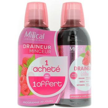 Ultra Himbeer Schlankheitsdrain Milical - 2er Pack 500 ml Flaschen
