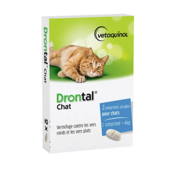 Drontal Katze Vetoquinol - Packung mit 2 teilbaren Tabletten