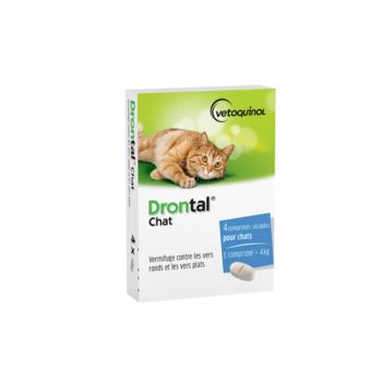Drontal Katze Vetoquinol - Packung mit 4 teilbaren Tabletten