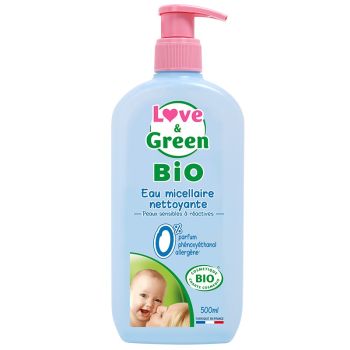 Bio-Mizellenreinigungswasser Love & Green - Pumpflasche mit 500 ml