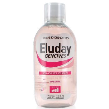 Eluday Zahnfleisch Mundspülung Pierre Fabre - Flasche mit 500 ml + Dosierbecher