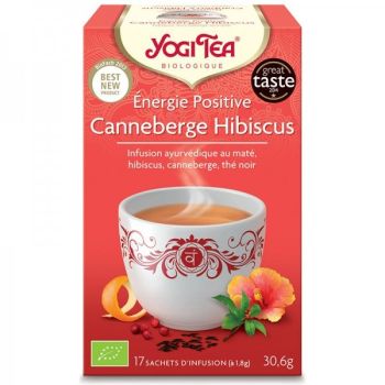 Positive Energie Cranberry Hibiskus BIO Yogi Tea - Box mit 17 Beuteln