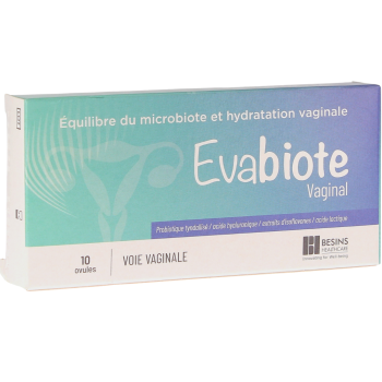 Evabiote vaginal Besins Healthcare - Packung mit 10 Z&auml;pfchen