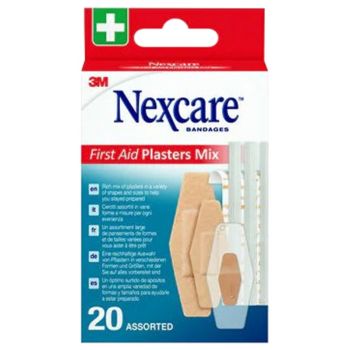 Erste-Hilfe-Pflaster Mix Nexcare - Box mit 20 Pflastern