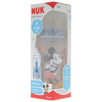 First Choice+ Temperaturkontrolle Babyflasche Disney Baby 6-18 Monate NUK - 300 ml Flasche