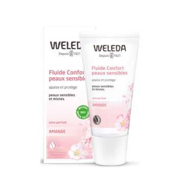 Flüssigkeit Komfort für empfindliche Haut mit Bio-Mandel von Weleda - Flasche mit 30 ml