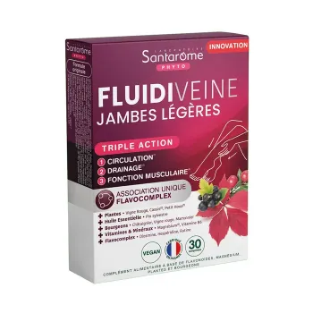 Fluidiveine leichte Beine Triple Action Santarome - Packung mit 30 Tabletten