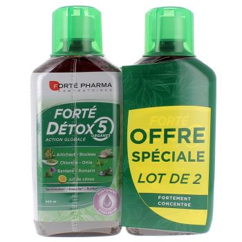 Fort&eacute; Detox 5 Organ Fort&eacute; Pharma - 2 x 500 ml Pack