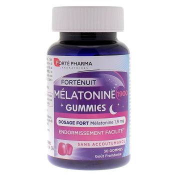 Forté Nacht Melatonin 1900 Himbeergeschmack Forté Pharma - 30 Gummies pro Dose