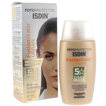Fotoprotector Fusion Water Urban Sonnenschutz für das Gesicht SPF 30 Isdin - Flasche mit 50 ml