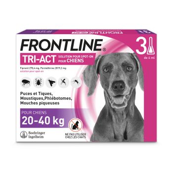 Frontline Tri-Act Hunde 20-40 kg - Packung mit 3 Pipetten zu 4 ml