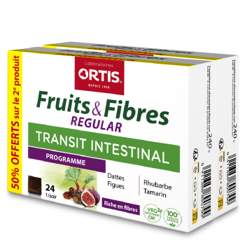 Früchte & Ballaststoffe Regelmäßiger Darmtransit Ortis - 2er-Pack mit 24 Würfeln