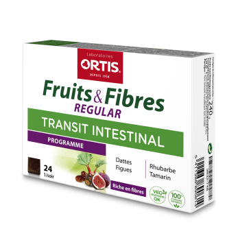 Fruits & Fibres Regelmäßiger Darmtransit Ortis - Schachtel mit 24 Würfeln