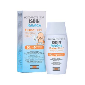 Sonnenschutz für Babys Fusion Fluid Mineral LSF 50+ Fotoprotector Isdin Pediatrics - Flasche mit 50 ml