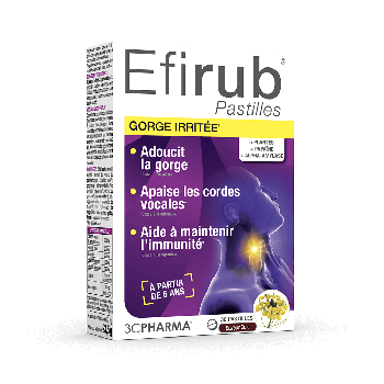 Efirub gereizter Hals 3C Pharma - Packung mit 30 Pastillen