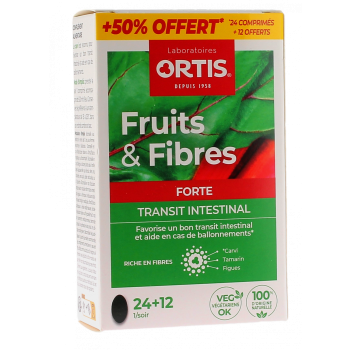 Fruits & Fibres Forte Darmtransit Ortis - Packung mit 36 Tabletten