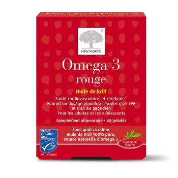 Omega 3 rot New Nordic - Dose von 60 Kapseln