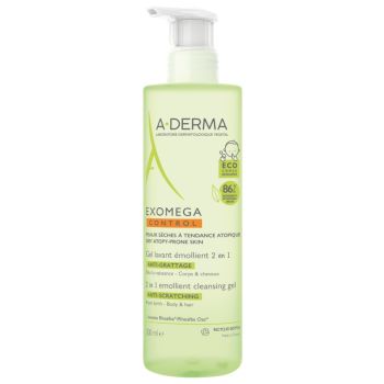 Exomega Control Gel reinigende Emulsion 2 in 1 A-Derma - Flasche mit 500 ml