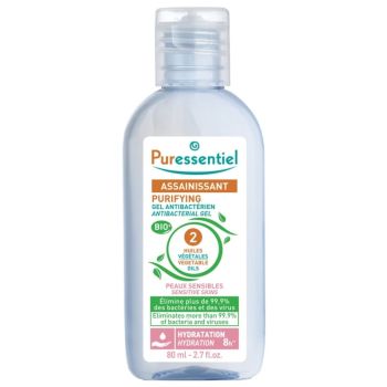 Antibakterielles Desinfektionsgel für empfindliche Haut mit 2 pflanzlichen Ölen Puressentiel - 80ml Flasche