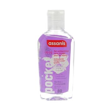 Antibakterielles Pocket-Handgel ohne Abspülen mit Veilchenduft Assanis - 80ml Flasche