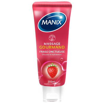 Erdbeere Massagegel essbar Manix - 200ml Tube