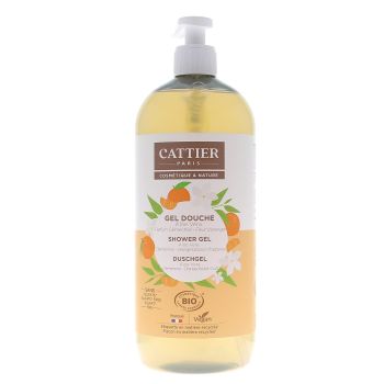 Duschgel Aloe Vera Clementine Orangenblüte Bio Cattier - Pumpflasche 1 L
