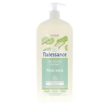 Natessance Duschgel erfrischend Bio-Aloe Vera Léa Nature - Pumpflasche mit 1 Liter