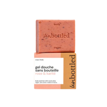 Duschgel ohne Flasche Rose & Sheabutter Unbottled - 110g Stück