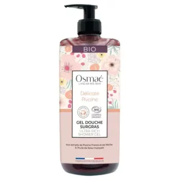 Duschgel mit überfettender, zarter Pfingstrose Osmaé - Pumpflasche 1L
