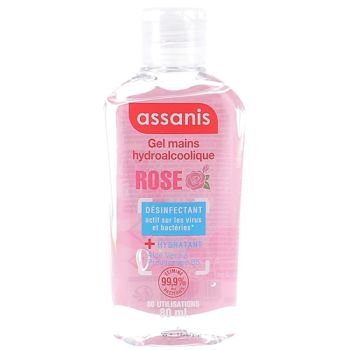 Händedesinfektionsgel mit Rosenduft Assanis - 80ml Flasche