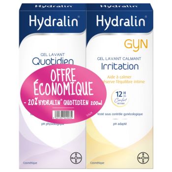Beruhigendes Waschgel gegen Reizungen + Hydralin tägliches Waschgel - 2er-Pack mit 200ml Flaschen