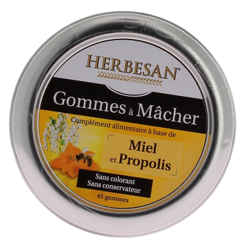 Kaugummis mit Honig und Propolis Herbesan - Dose mit 45 Kaugummis