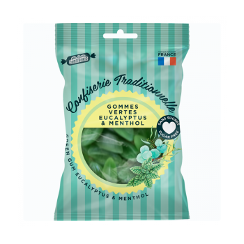 Grüne Eukalyptus-Menthol-Bonbons ohne Zucker Meine kleine Süßigkeit - 100g Beutel