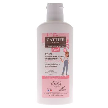Gynea Girl Ultra sanfte Bio Intimwaschmousse Cattier - Flasche mit 150 ml