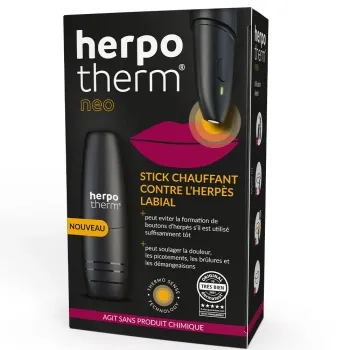 Herpotherm Neo Stick beheizte Pflege für Lippenherpes & Fieberbläschen - eine Einheit