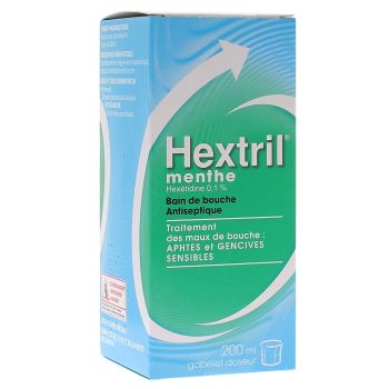 Hextril Minze 0,1% Lösung für Mundspülung - Flasche mit 200 ml