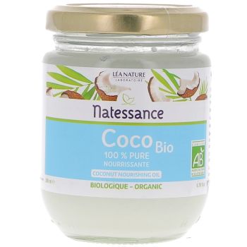 Bio-Kokosöl 100% rein Natessance - 200 ml Glas