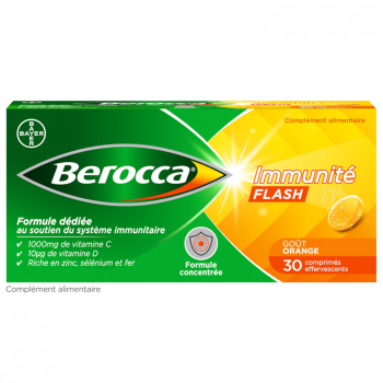 Berocca Immunität Flash Vitamin D, C, Zink und Eisen 30 Brausetabletten