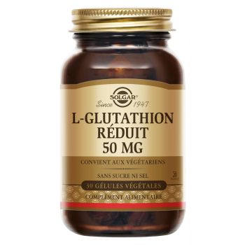 L-Glutathion 50 mg Solgar - Dose von 30 pflanzlichen Kapseln
