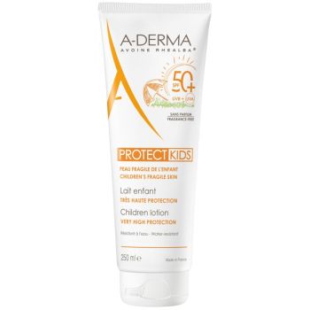 Milch Kind Sehr hoher Schutz SPF 50+ Protect Kids A-Derma - Tube mit 250 ml