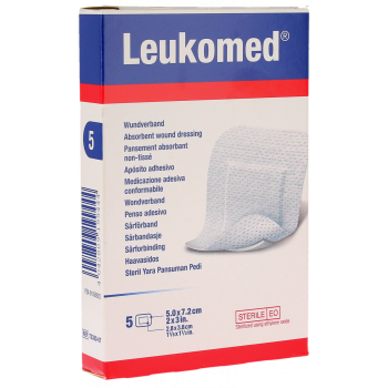 Leukomed absorbierende Wundverbände aus Vliesstoff Bsn medizin - Schachtel mit 5 Verbänden von 5,0x7,2 cm