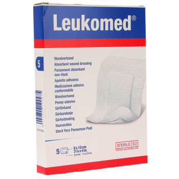 Leukomed absorbierende Wundverbände aus Vliesstoff Bsn medizin - Schachtel mit 5 Verbänden von 8x10cm